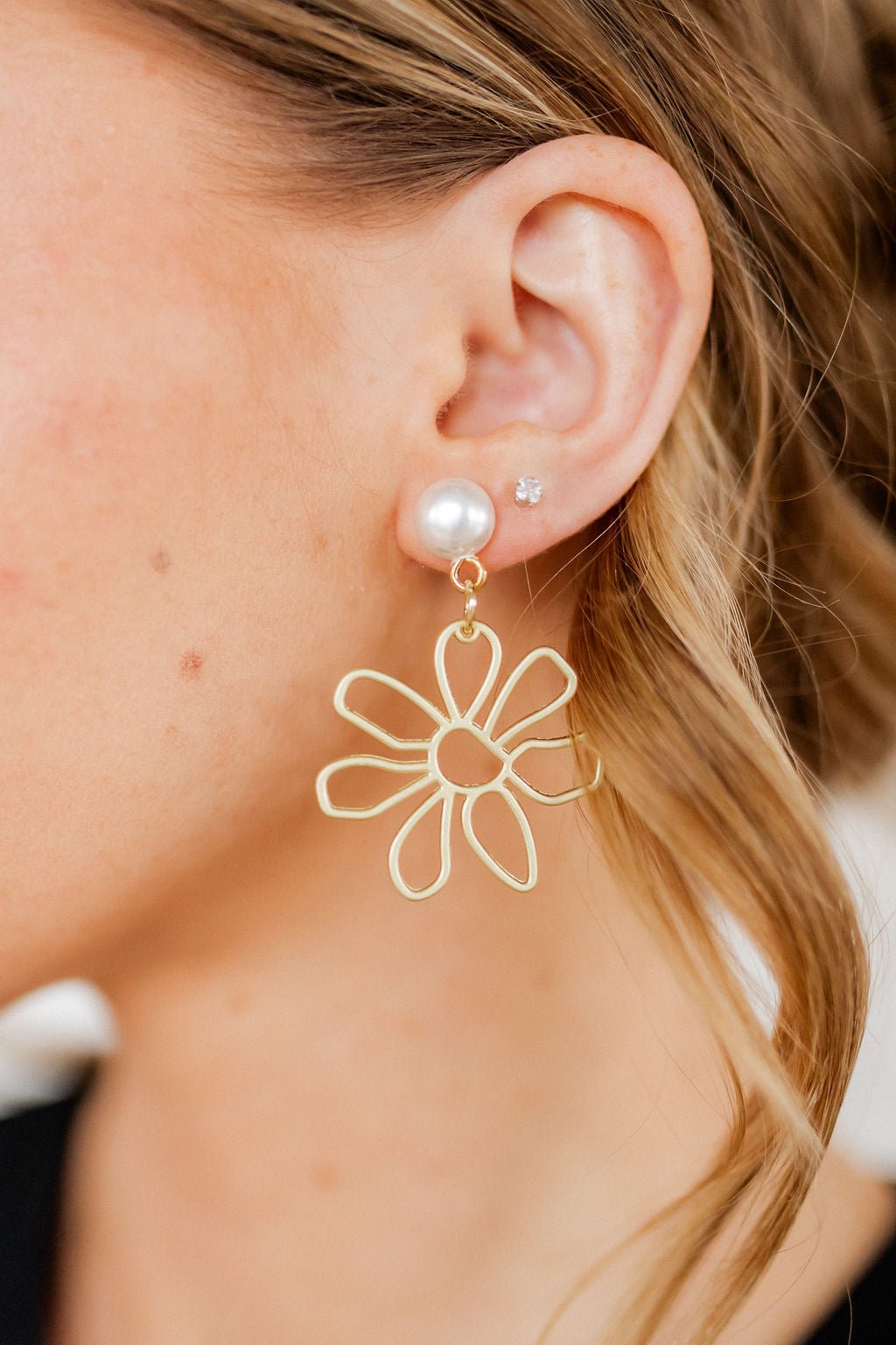 Daisy - Pearl - Earrings - LINNY CO WholesaleAcetate