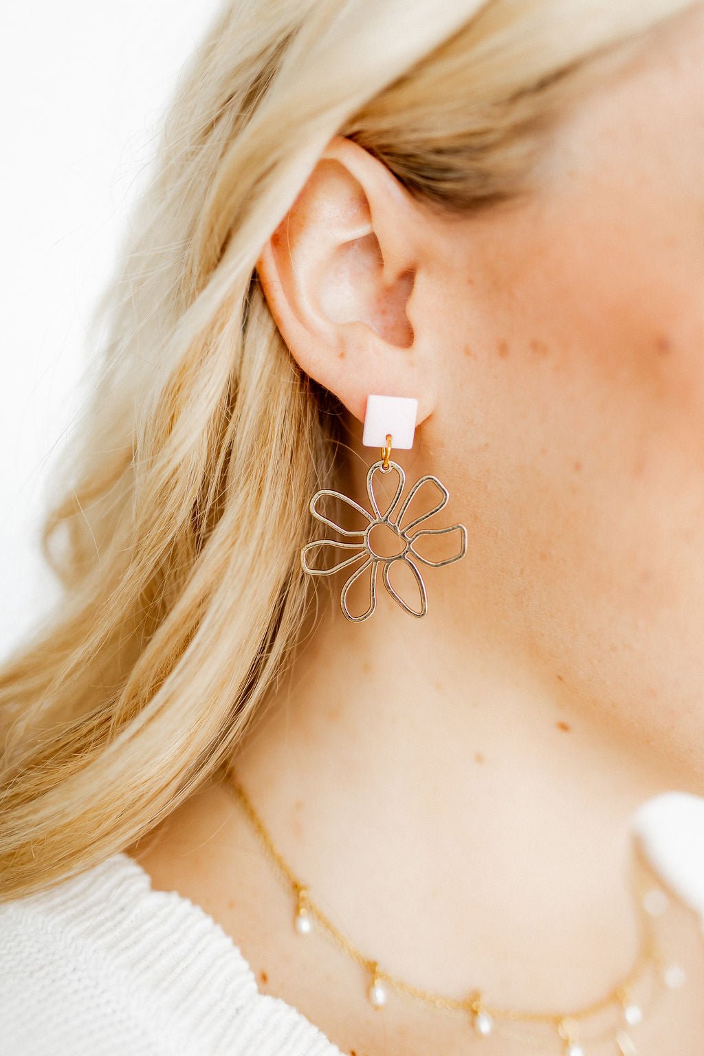 Daisy - Pink - Earrings - LINNY CO WholesaleAcetate