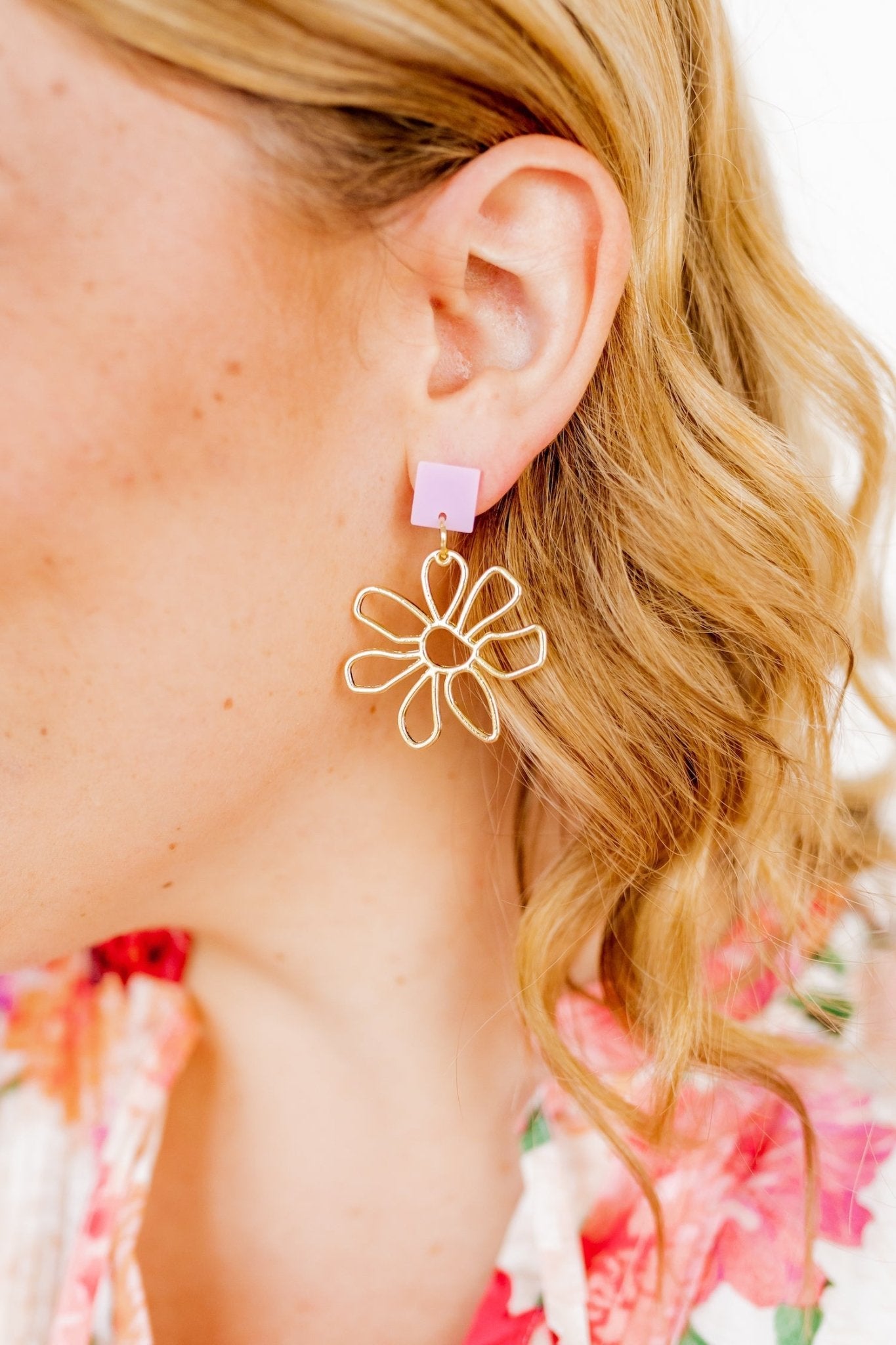 Daisy - Purple - Earrings - LINNY CO WholesaleAcetate