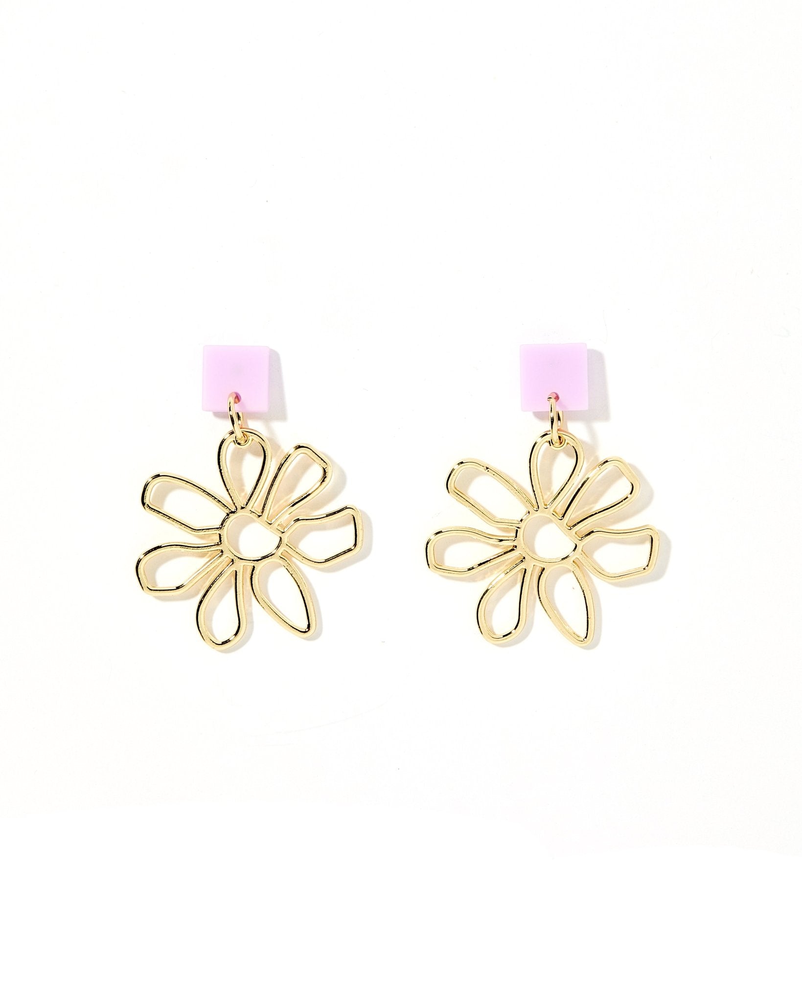 Daisy - Purple - Earrings - LINNY CO WholesaleAcetate
