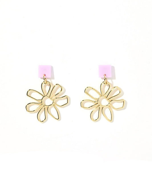 Daisy - Purple - Earrings - LINNY CO WholesaleAcetate