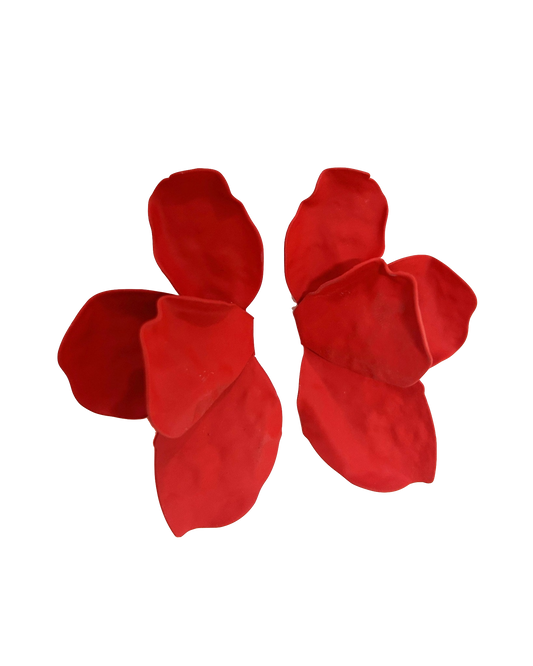 Eden Statement Earrings - Red