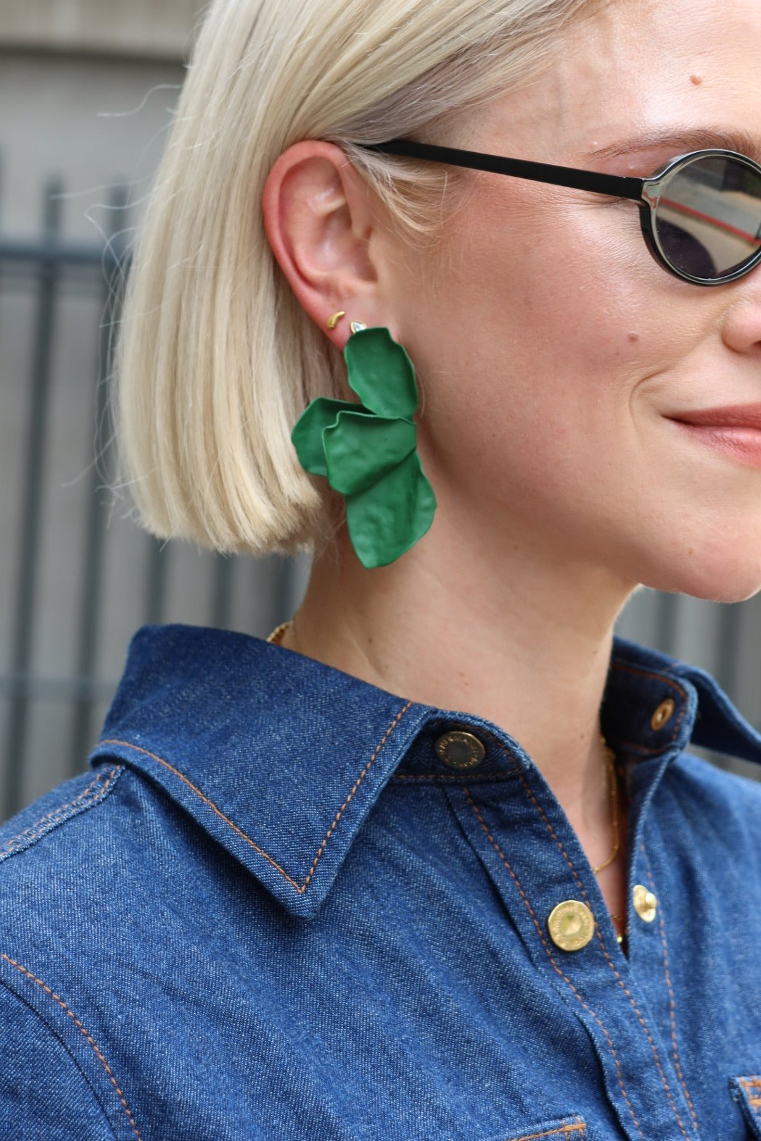 Eden Statement Earrings - Green - LINNY CO Wholesale