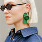 Eden Statement Earrings - Green - LINNY CO Wholesale