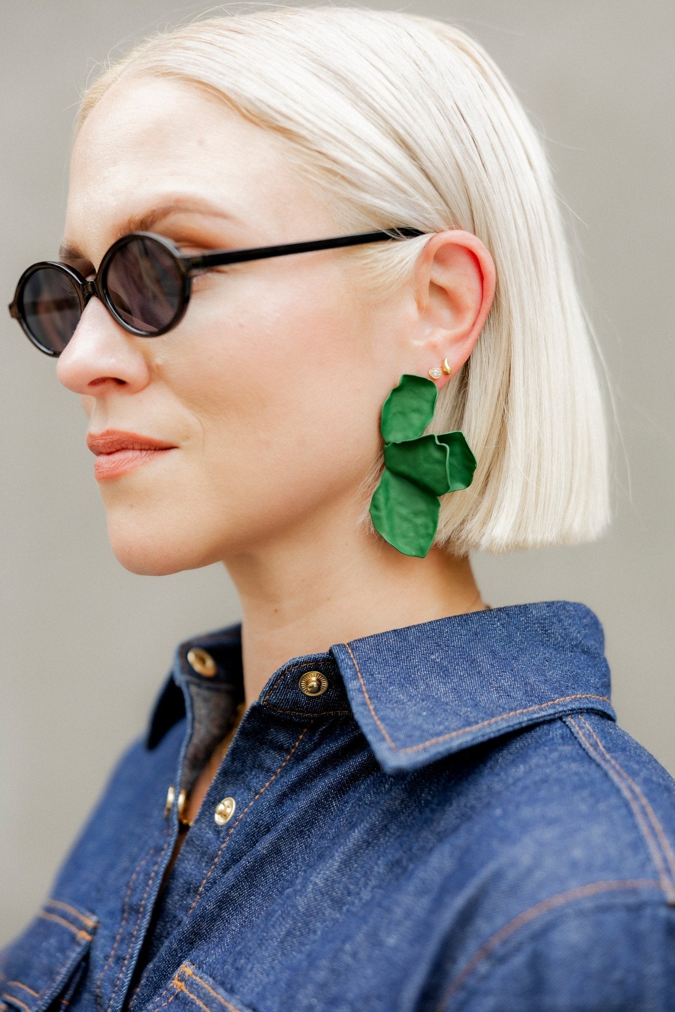 Eden Statement Earrings - Green - LINNY CO Wholesale
