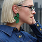 Eden Statement Earrings - Green - LINNY CO Wholesale