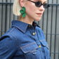 Eden Statement Earrings - Green - LINNY CO Wholesale