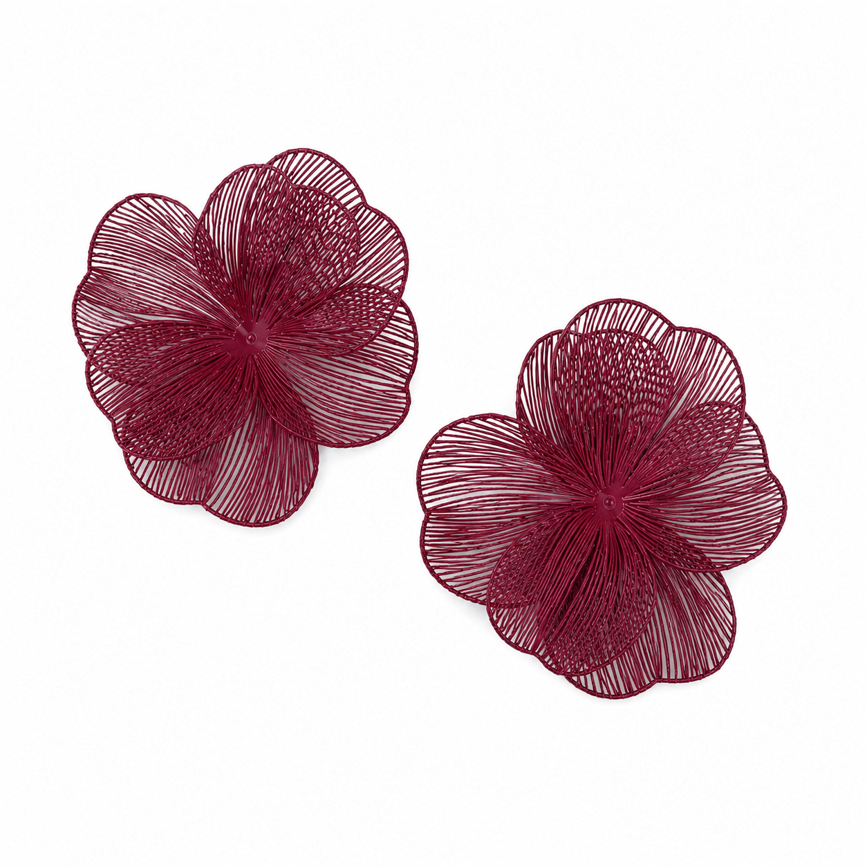 Erica Statement Earrings - Crimson - LINNY CO WholesaleMetal