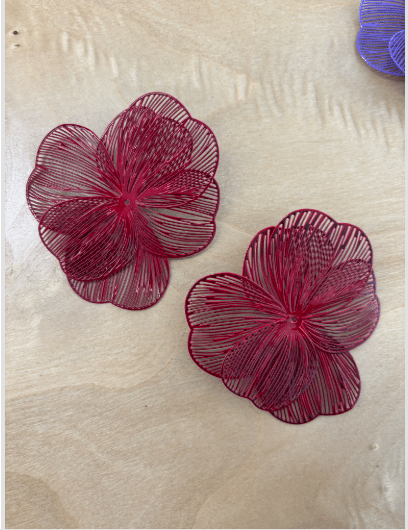 Erica Statement Earrings - Crimson - LINNY CO WholesaleMetal