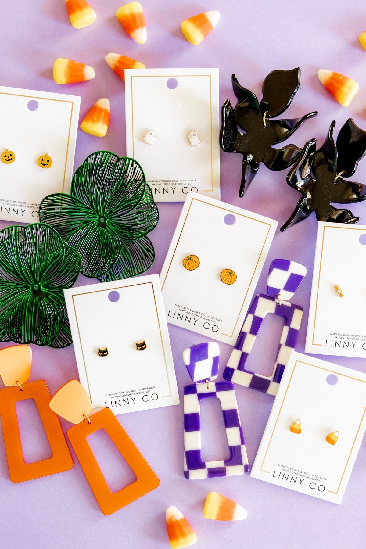 Erica Statement Earrings - Green - LINNY CO WholesaleMetal
