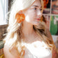 Erica Statement Earrings - Orange - LINNY CO WholesaleMetal