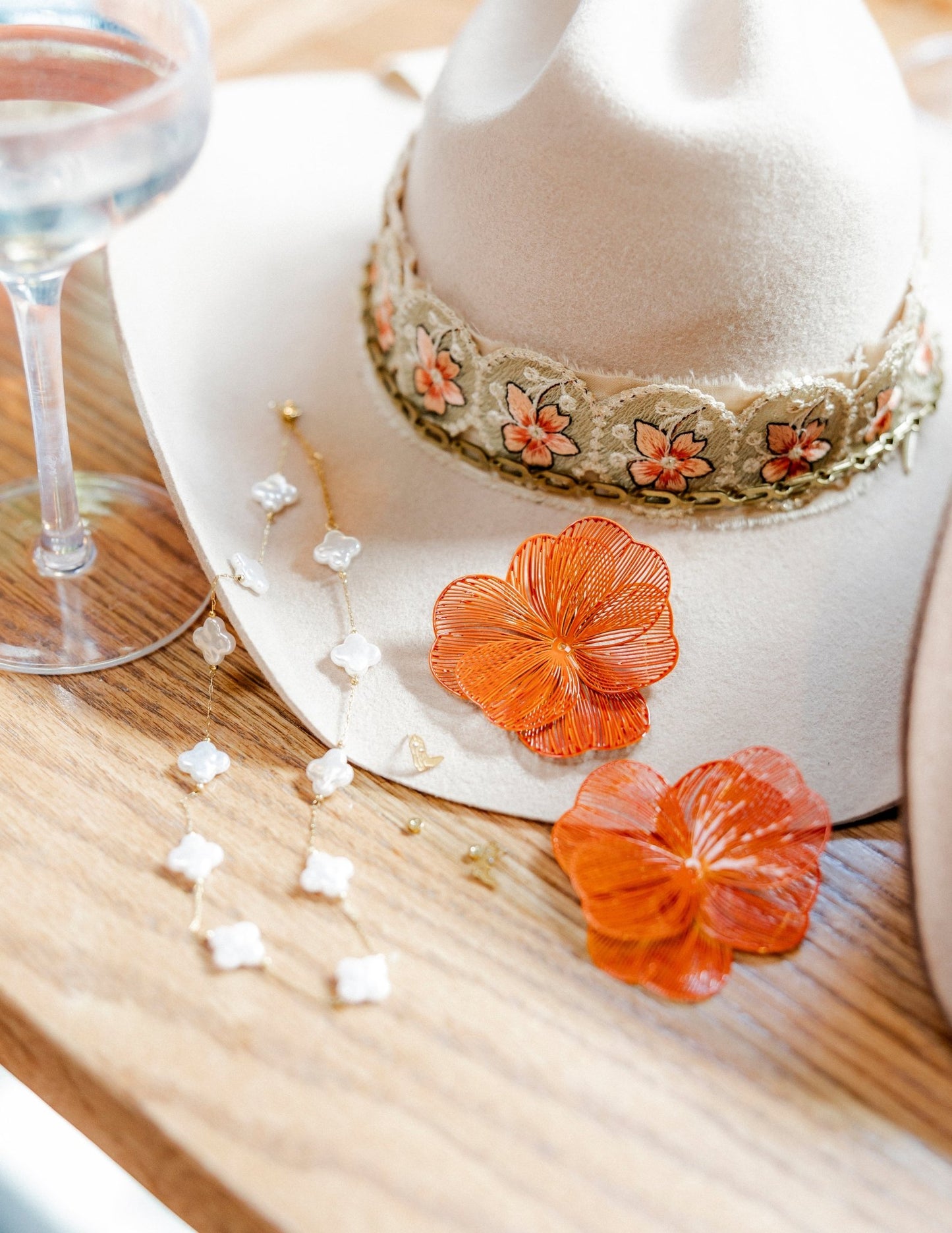 Erica Statement Earrings - Orange - LINNY CO WholesaleMetal