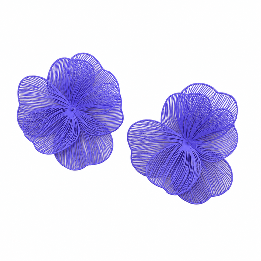 Erica Statement Earrings - Purple - LINNY CO WholesaleMetal