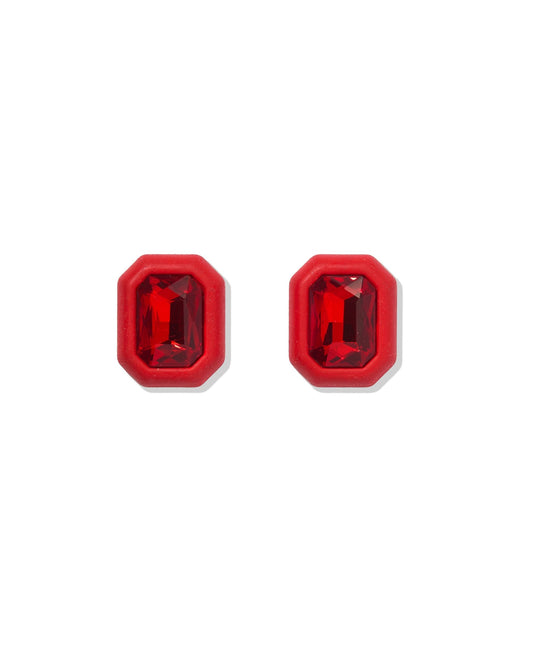 Eva Statement Earring - Red Rectangle - LINNY CO Wholesale
