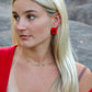 Eva Statement Earring - Red Rectangle - LINNY CO Wholesale