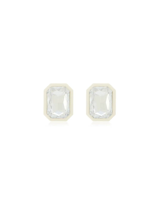 Eva Statement Earrings - White - LINNY CO Wholesale