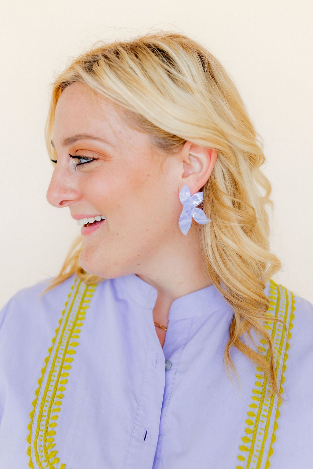 Fern Statement Earrings - Lavender Haze - LINNY CO WholesaleAcetate