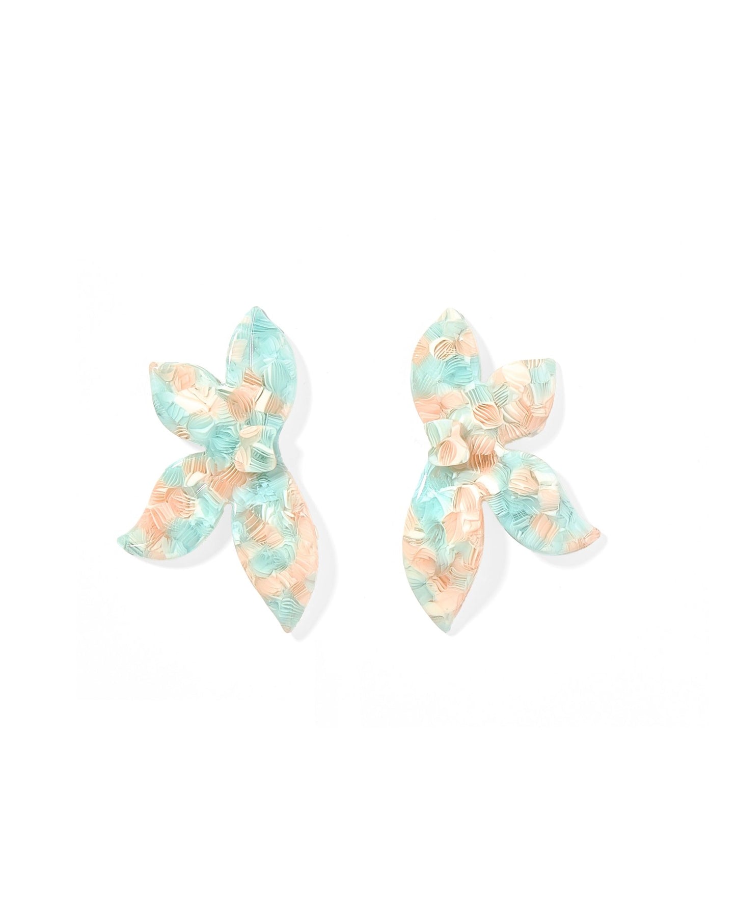 Fern Statement Earrings - Mint Shell - LINNY CO WholesaleAcetate