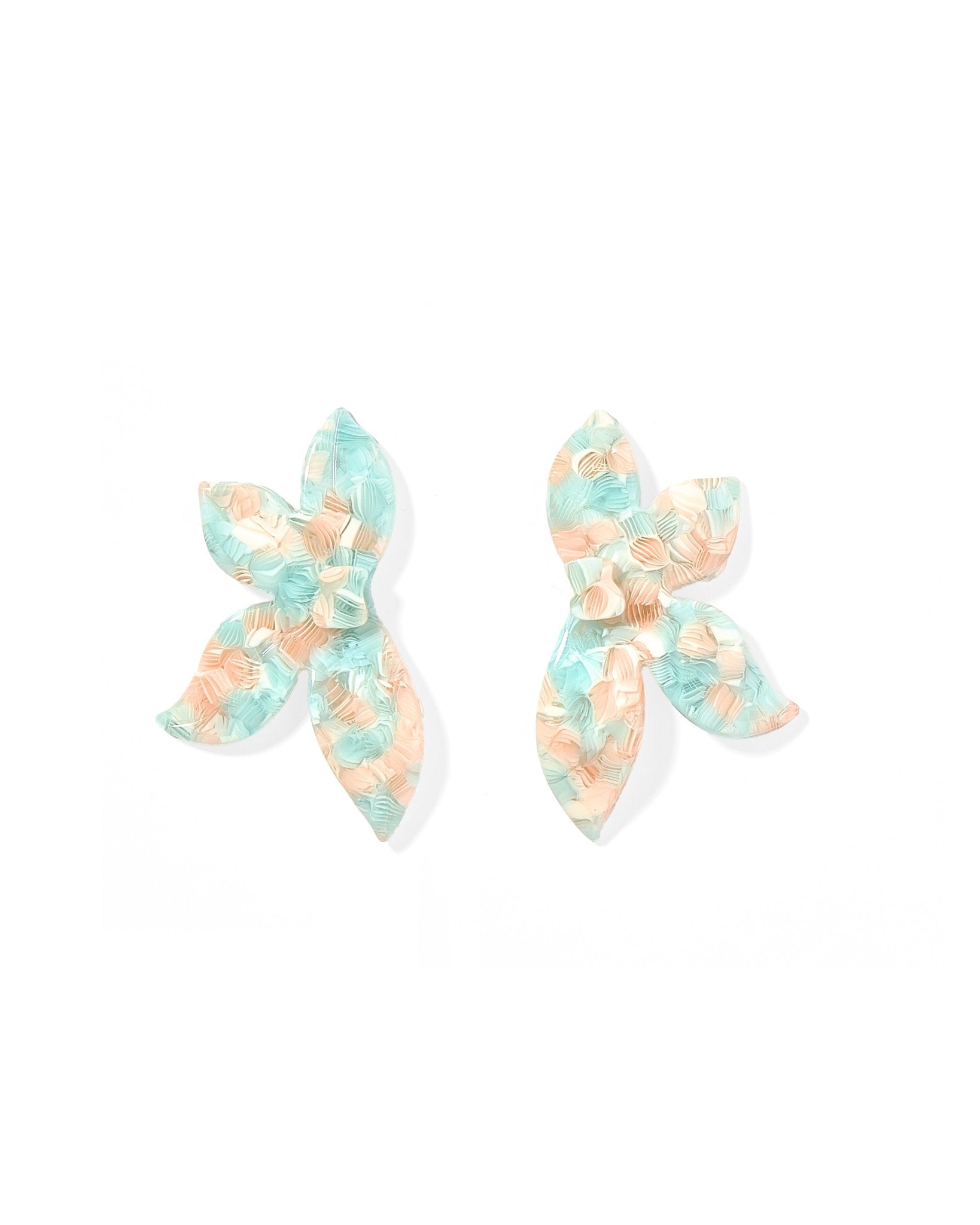 Fern Statement Earrings - Mint Shell - LINNY CO WholesaleAcetate