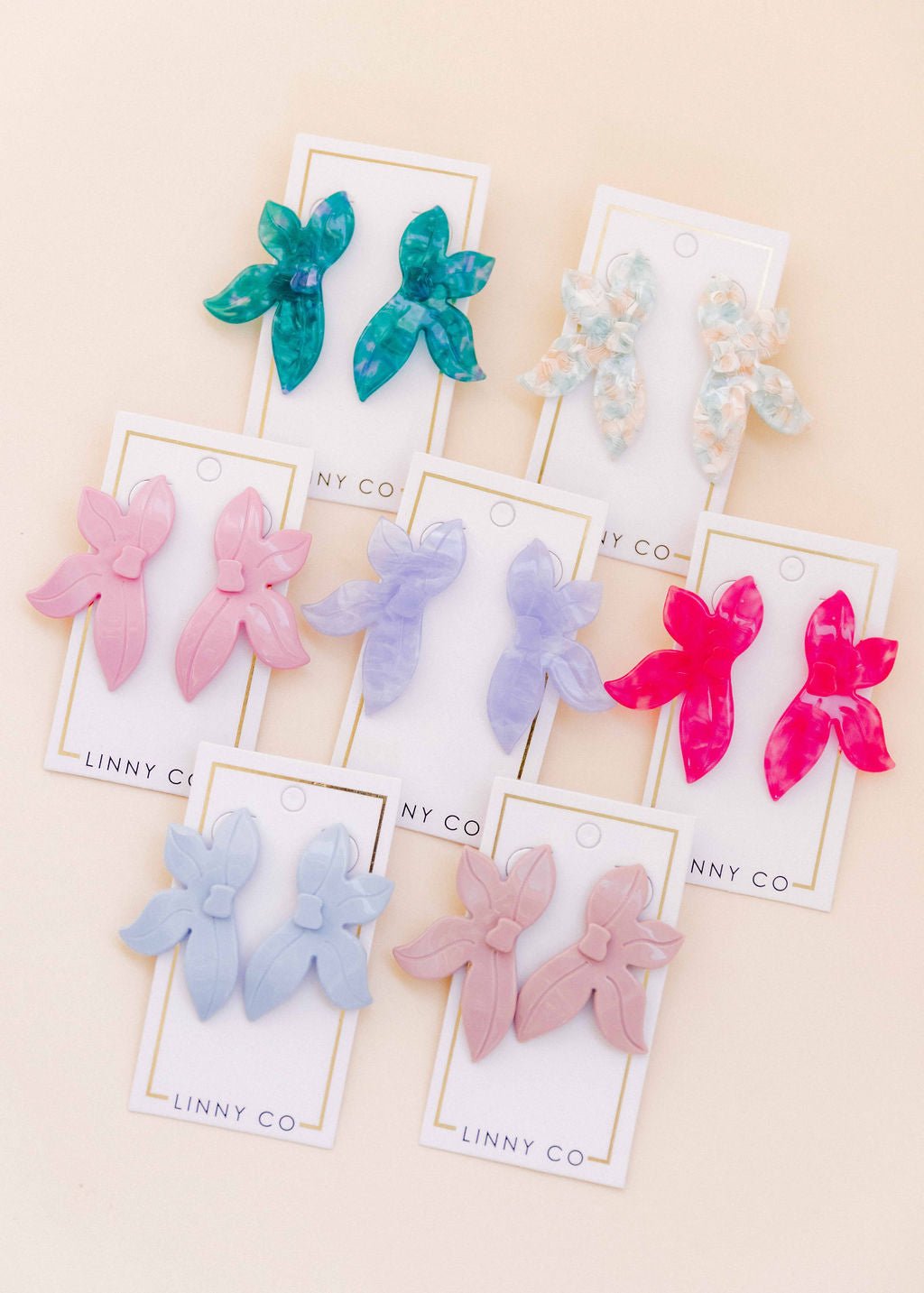 Fern Statement Earrings - Mint Shell - LINNY CO WholesaleAcetate