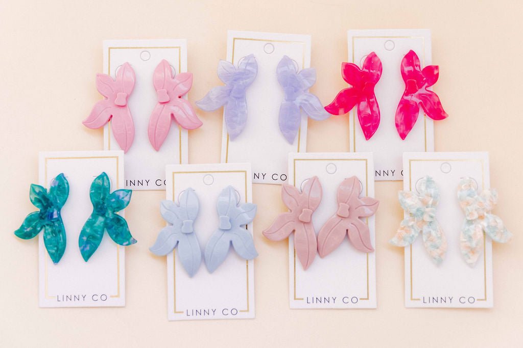 Fern Statement Earrings - Mint Shell - LINNY CO WholesaleAcetate