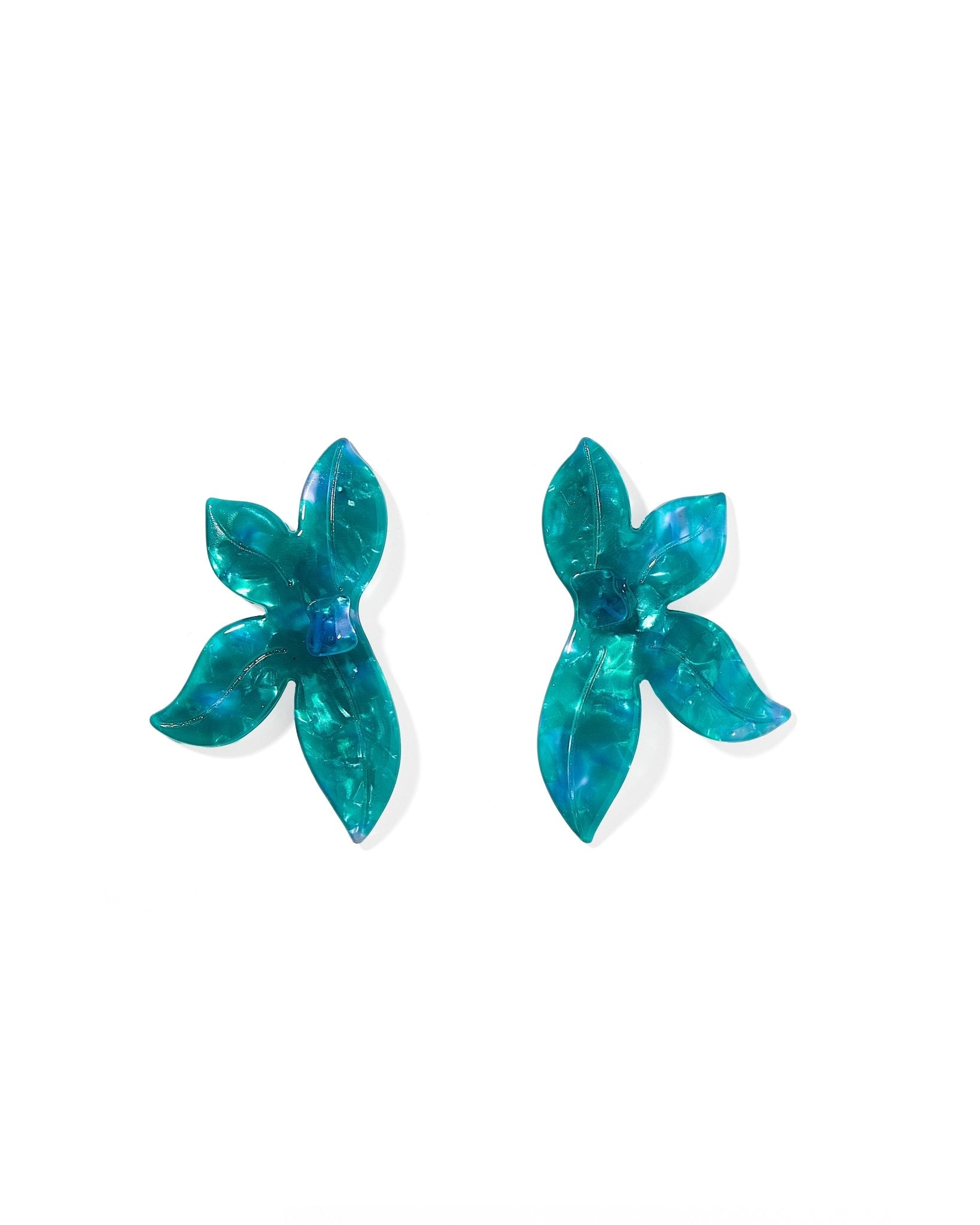 Fern Statement Earrings - Mystic Lagoon - LINNY CO WholesaleAcetate