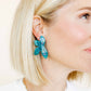 Fern Statement Earrings - Mystic Lagoon - LINNY CO WholesaleAcetate