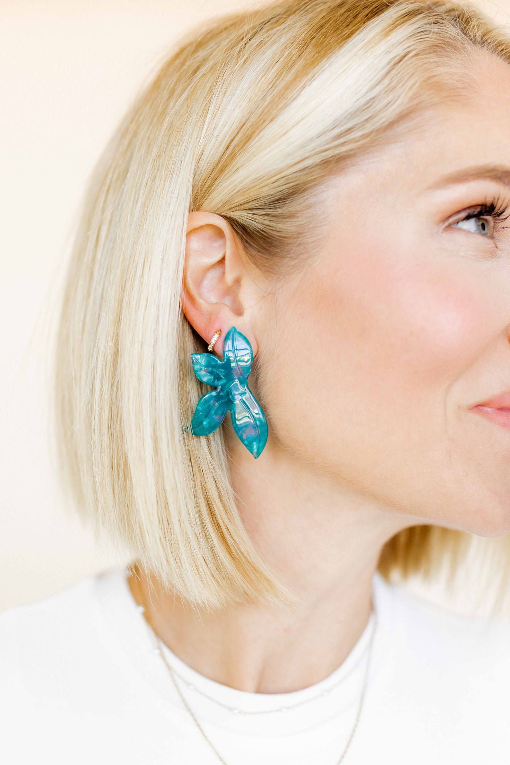 Fern Statement Earrings - Mystic Lagoon - LINNY CO WholesaleAcetate