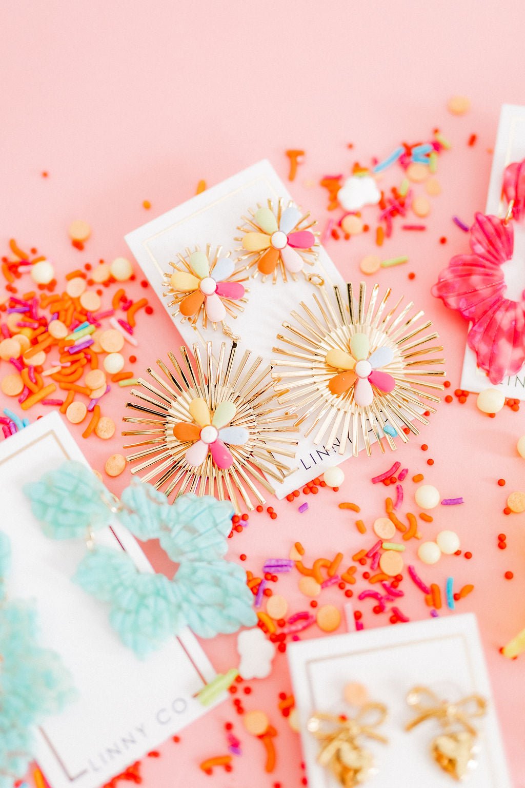 Fiona Statement Earrings - Multi - LINNY CO WholesaleMetals