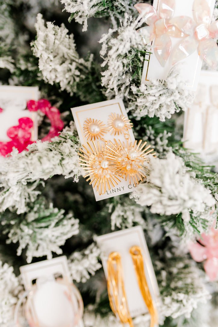 Fiona Statement Earrings - Pearl - LINNY CO WholesaleMetals