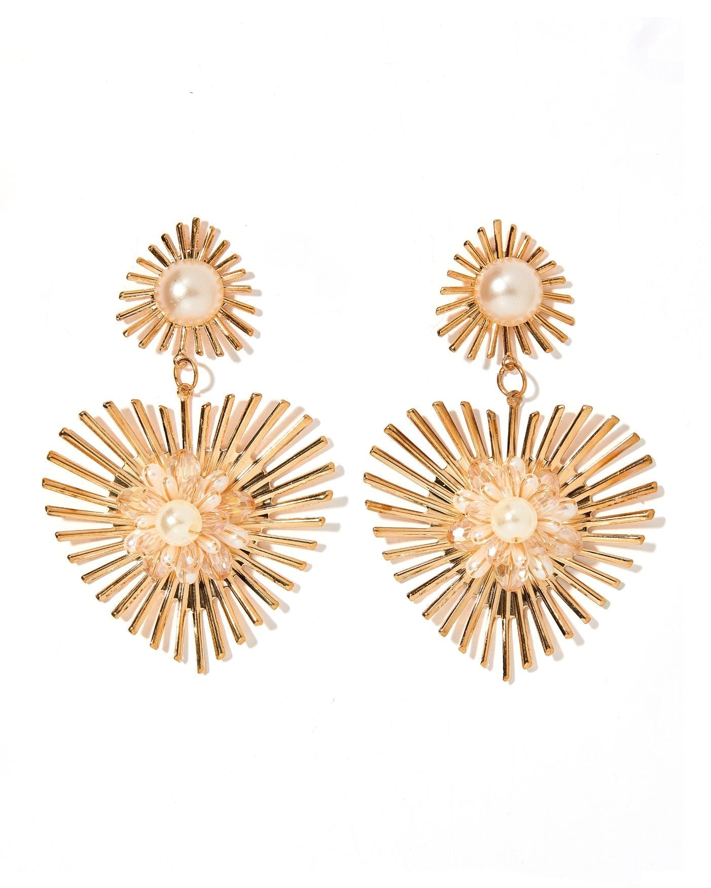 Fiona Statement Earrings - Pearl - LINNY CO WholesaleMetals