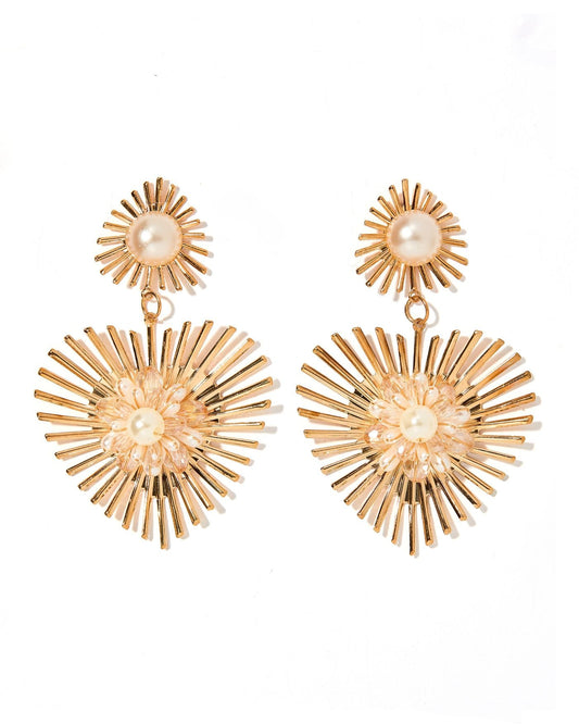 Fiona Statement Earrings - Pearl - LINNY CO WholesaleMetals