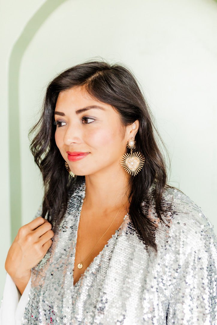 Fiona Statement Earrings - Pearl - LINNY CO WholesaleMetals