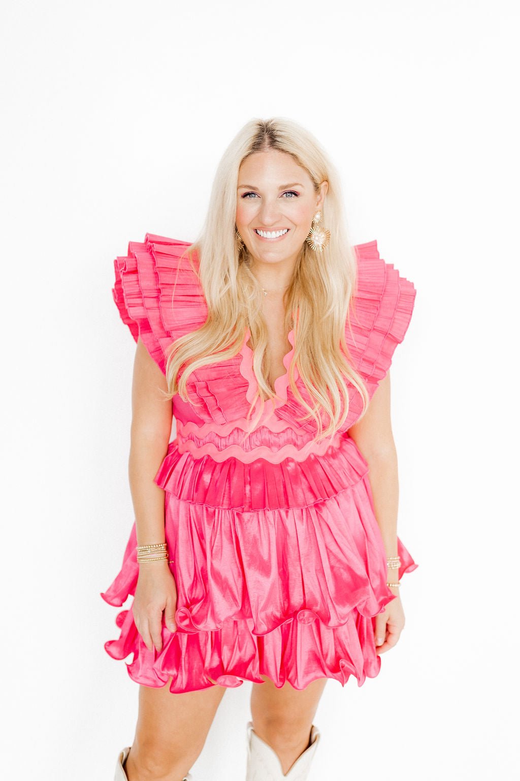 Fiona Statement Earrings - Pearl - LINNY CO WholesaleMetals