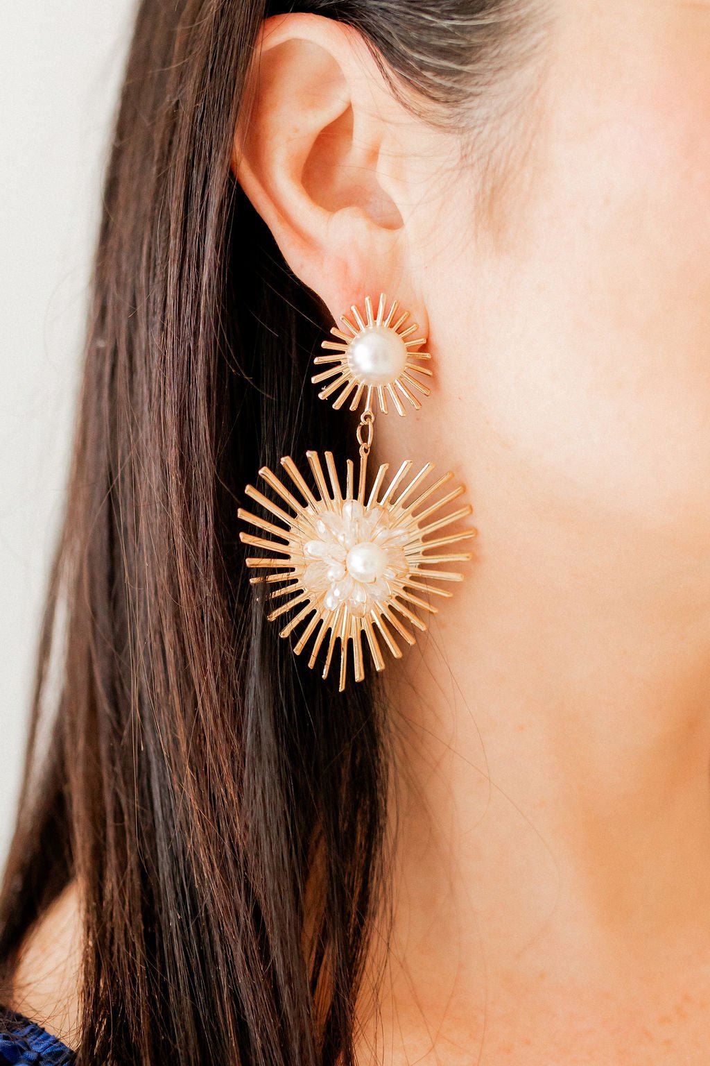 Fiona Statement Earrings - Pearl - LINNY CO WholesaleMetals