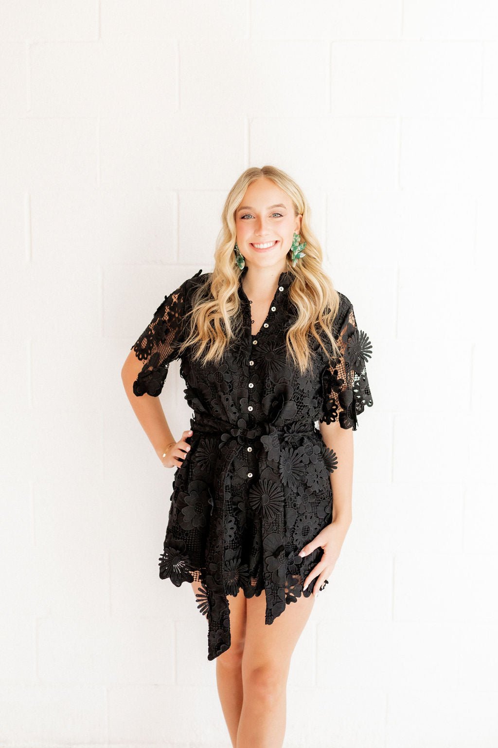 Flora Statement Earrings - Alpine Green - LINNY CO WholesaleAcetate