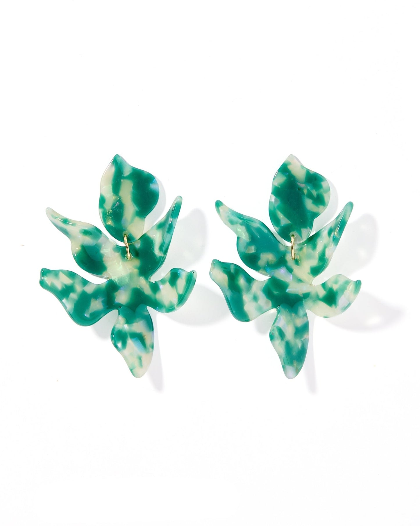 Flora Statement Earrings - Alpine Green - LINNY CO WholesaleAcetate