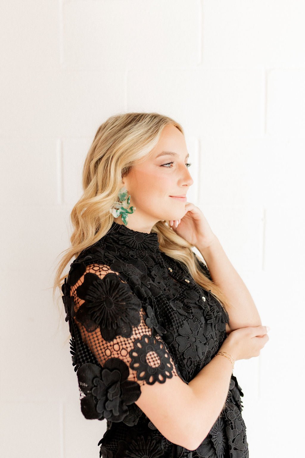 Flora Statement Earrings - Alpine Green - LINNY CO WholesaleAcetate