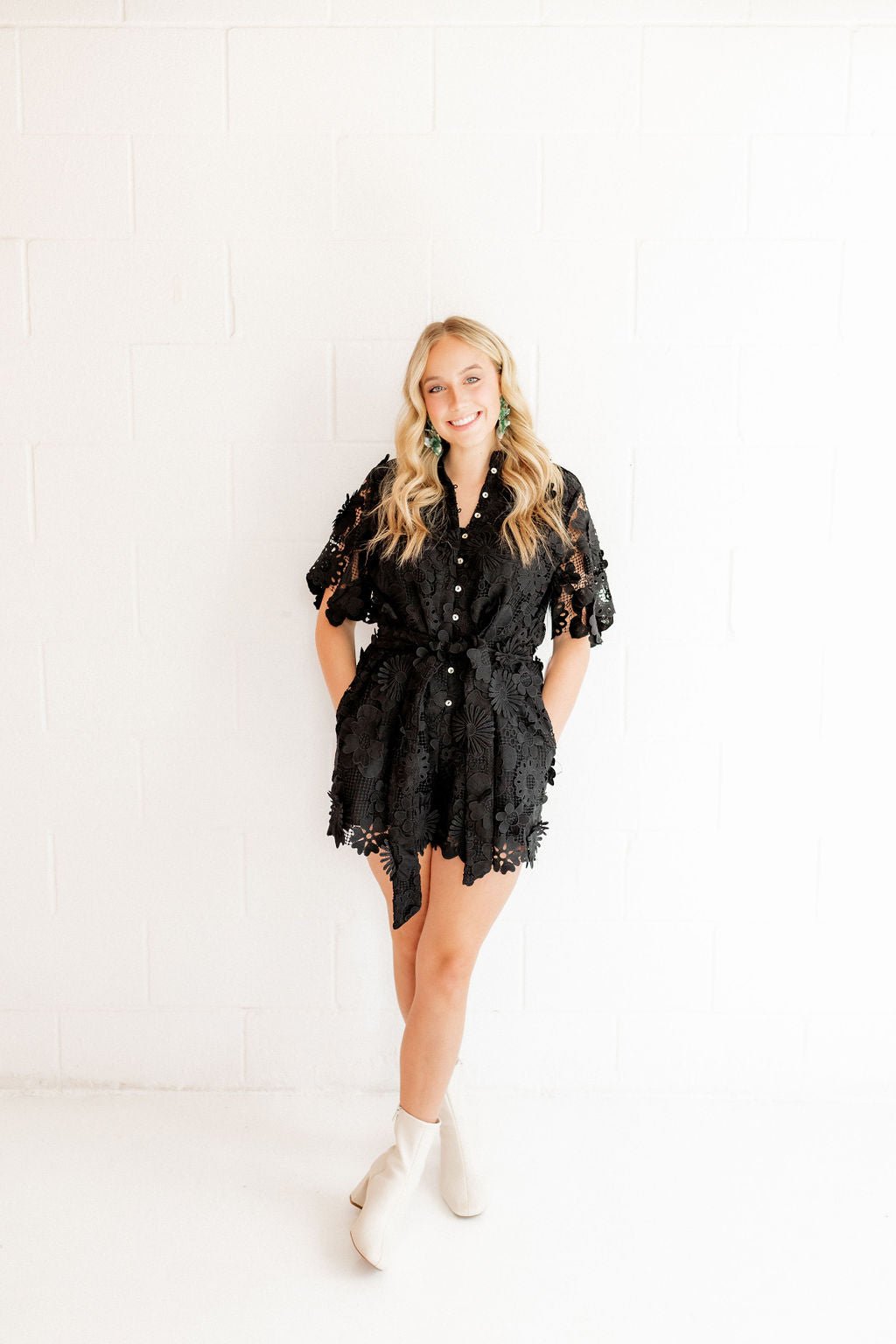 Flora Statement Earrings - Alpine Green - LINNY CO WholesaleAcetate