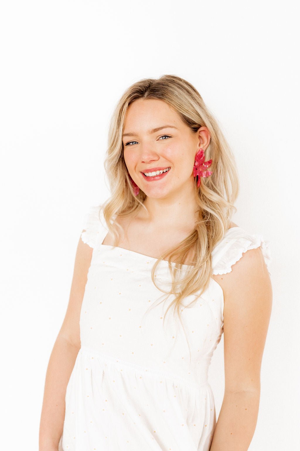 Flora Statement Earrings - Azalea Pink - LINNY CO WholesaleAcetate