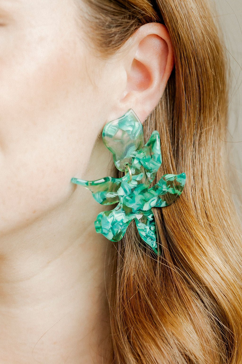 Flora Statement Earrings - Bahama Mama - LINNY CO WholesaleAcetate