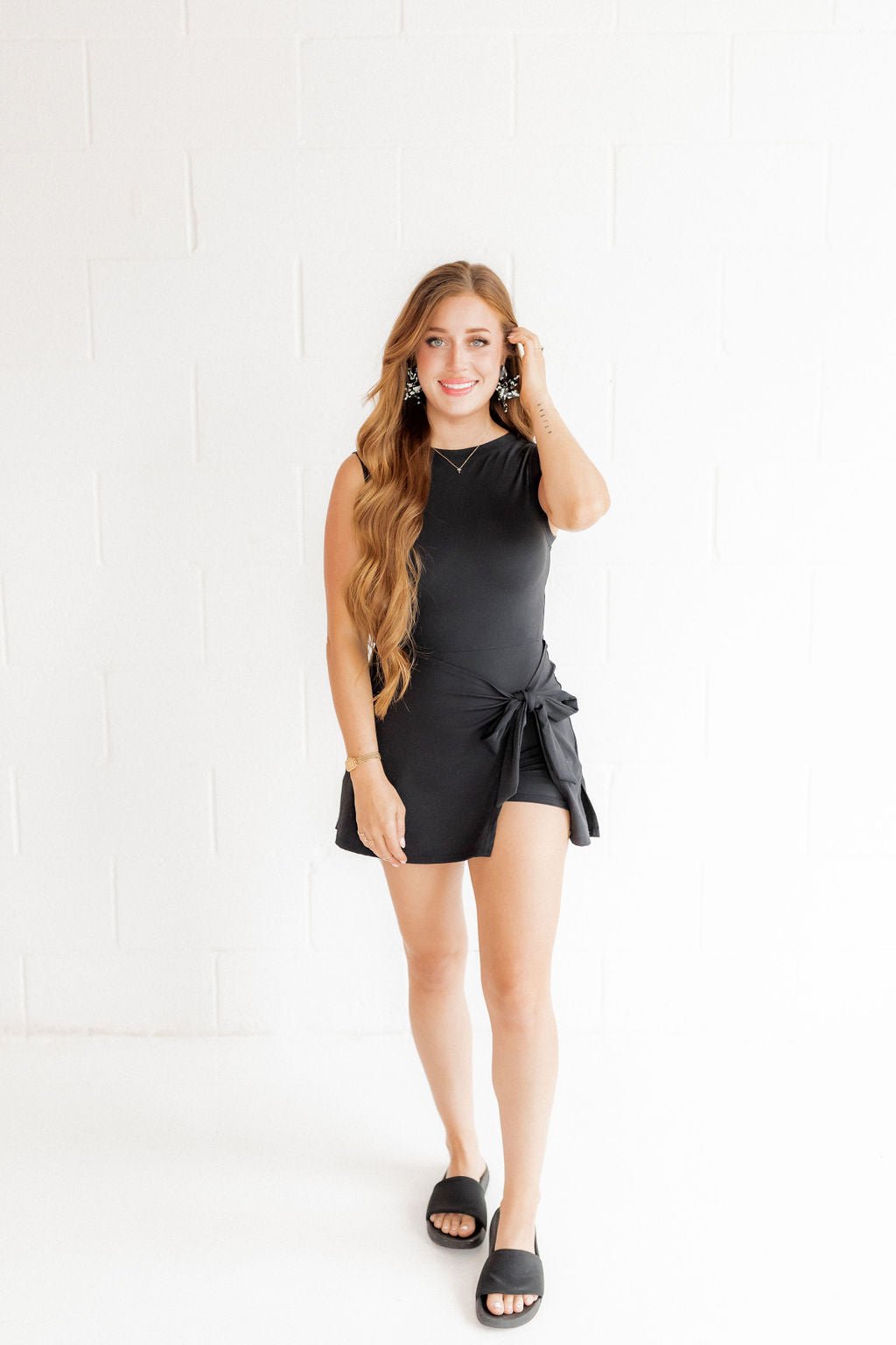 Flora Statement Earrings - Black & White - LINNY CO Wholesale