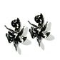 Flora Statement Earrings - Black & White - LINNY CO Wholesale