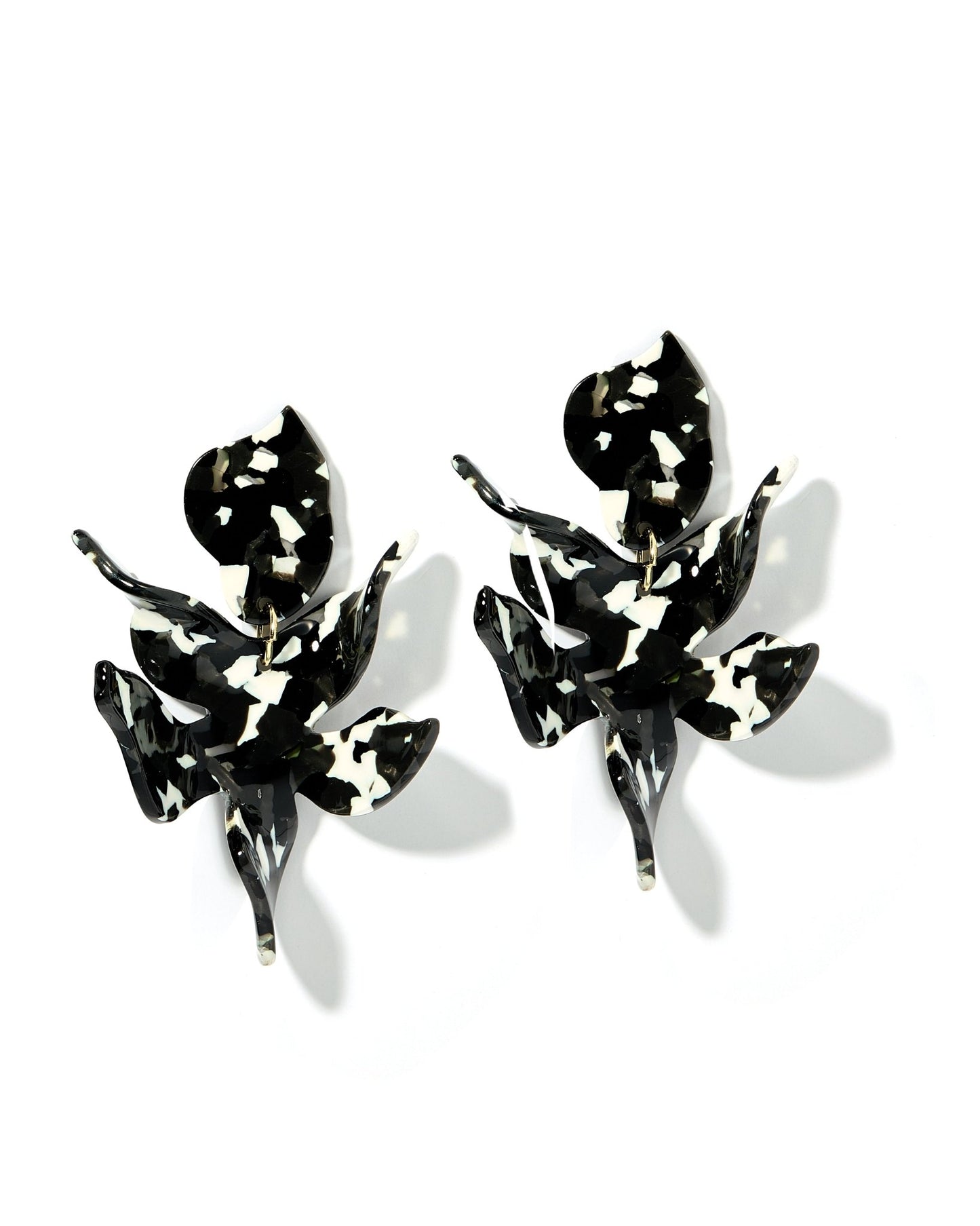 Flora Statement Earrings - Black & White - LINNY CO Wholesale