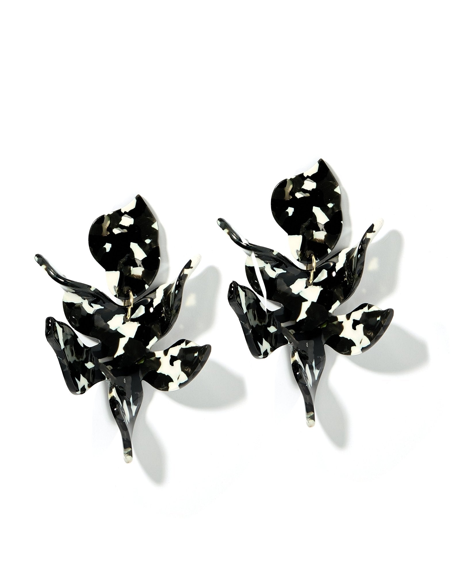 Flora Statement Earrings - Black & White - LINNY CO Wholesale
