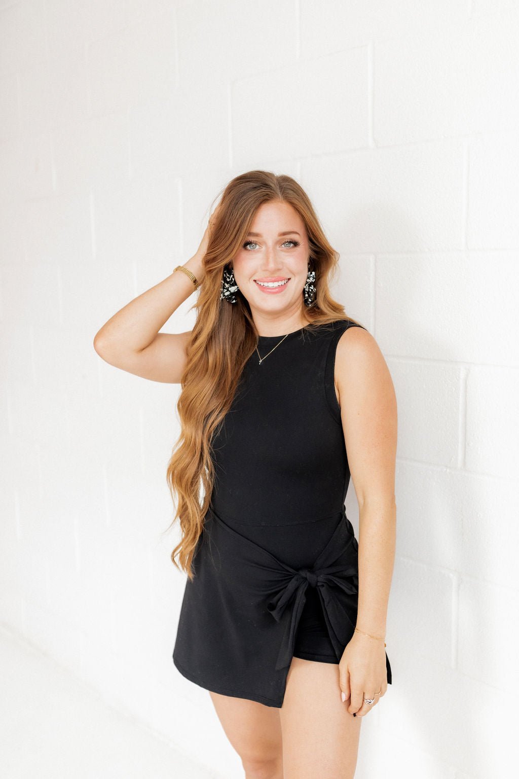 Flora Statement Earrings - Black & White - LINNY CO Wholesale