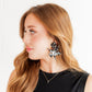 Flora Statement Earrings - Black & White - LINNY CO Wholesale