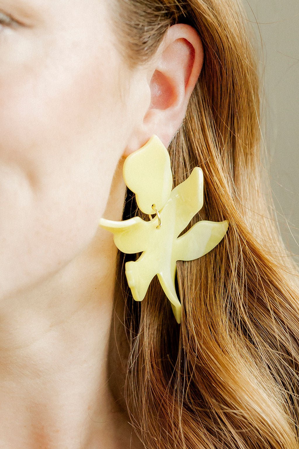 Flora Statement Earrings - Butter Yellow - LINNY CO WholesaleAcetate
