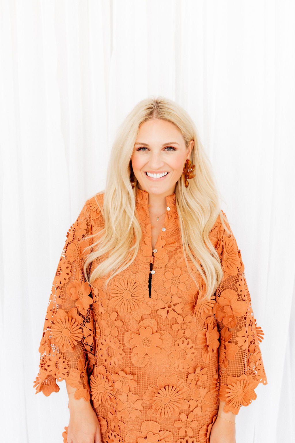 Flora Statement Earrings - Caramel - LINNY CO Wholesale