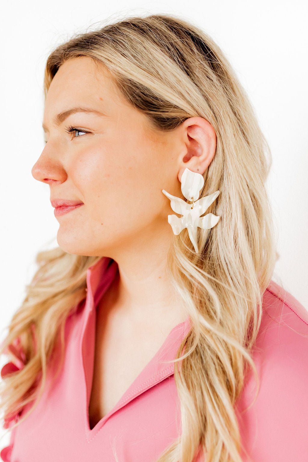Flora Statement Earrings - Champagne Sparkle - LINNY CO WholesaleAcetate